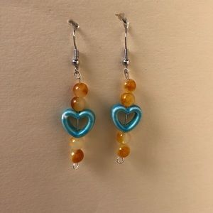 Beaded heart earrings